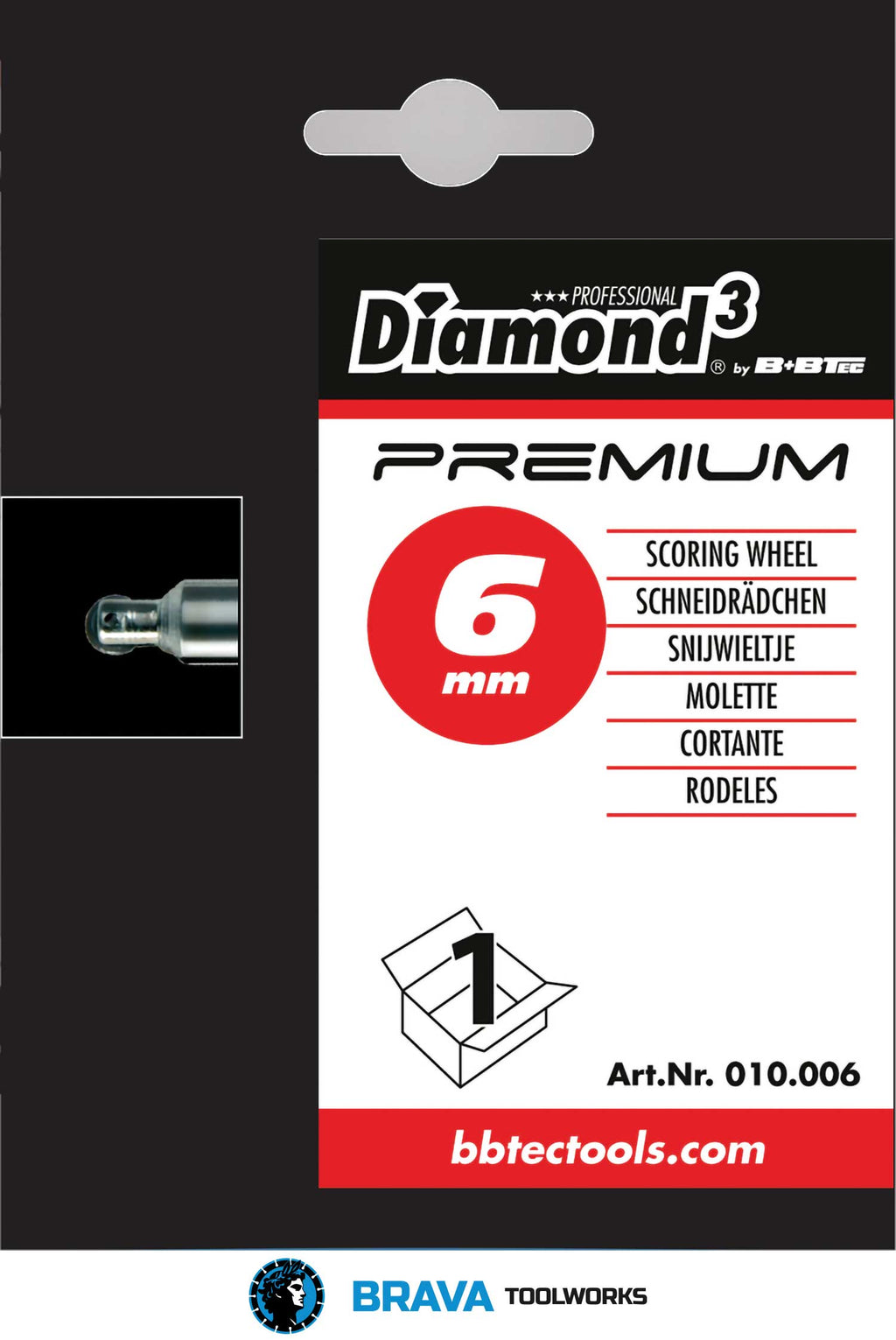 BRAVA Toolworks Premium Scoring Wheel Ø6mm from B+BTec