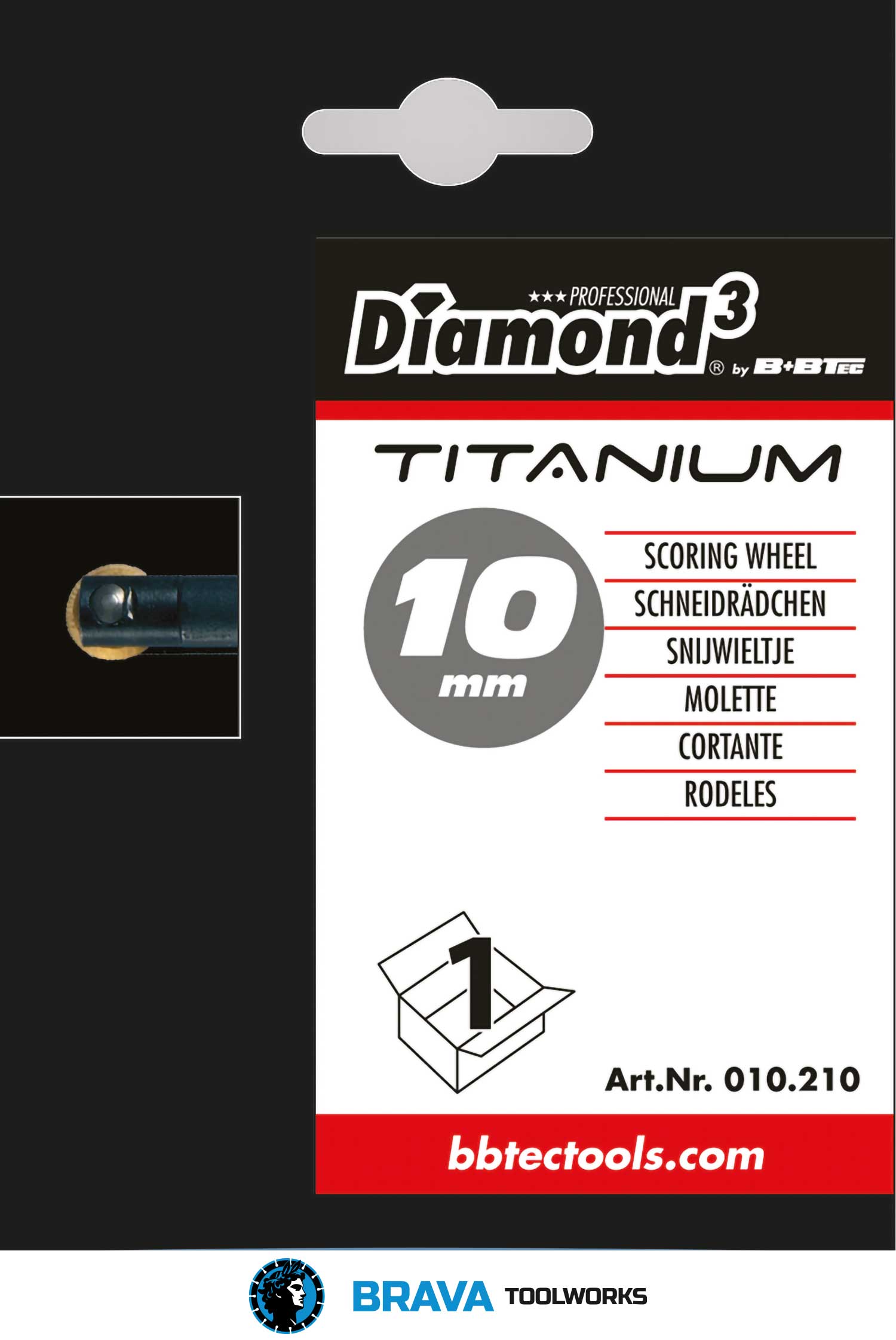 BRAVA Toolworks Titanium Scoring Wheel Ø10mm from B+BTec