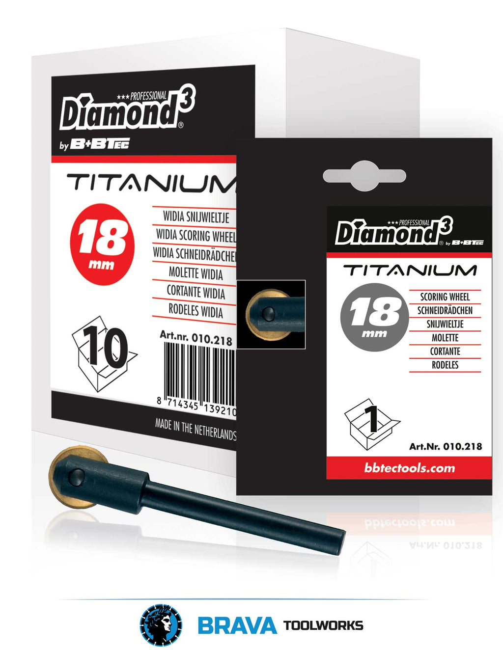 BRAVA Toolworks Titanium Scoring Wheel Ø18mm from B+BTec