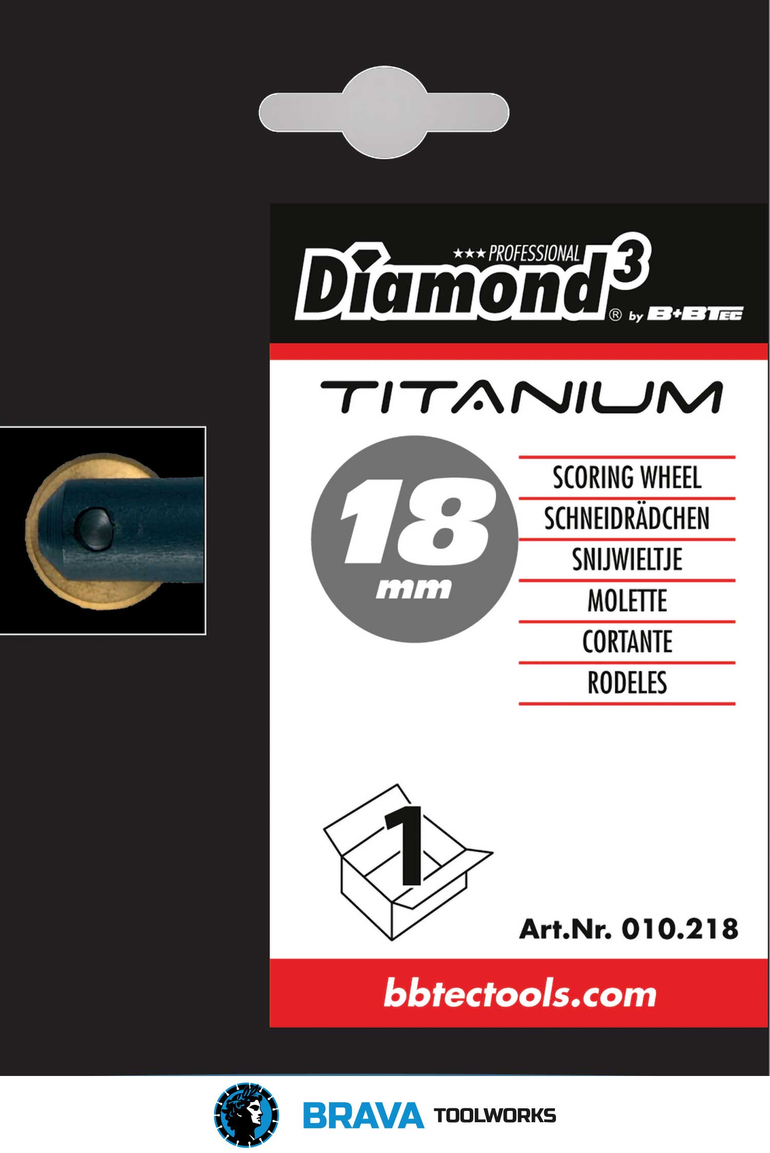 BRAVA Toolworks Titanium Scoring Wheel Ø18mm from B+BTec