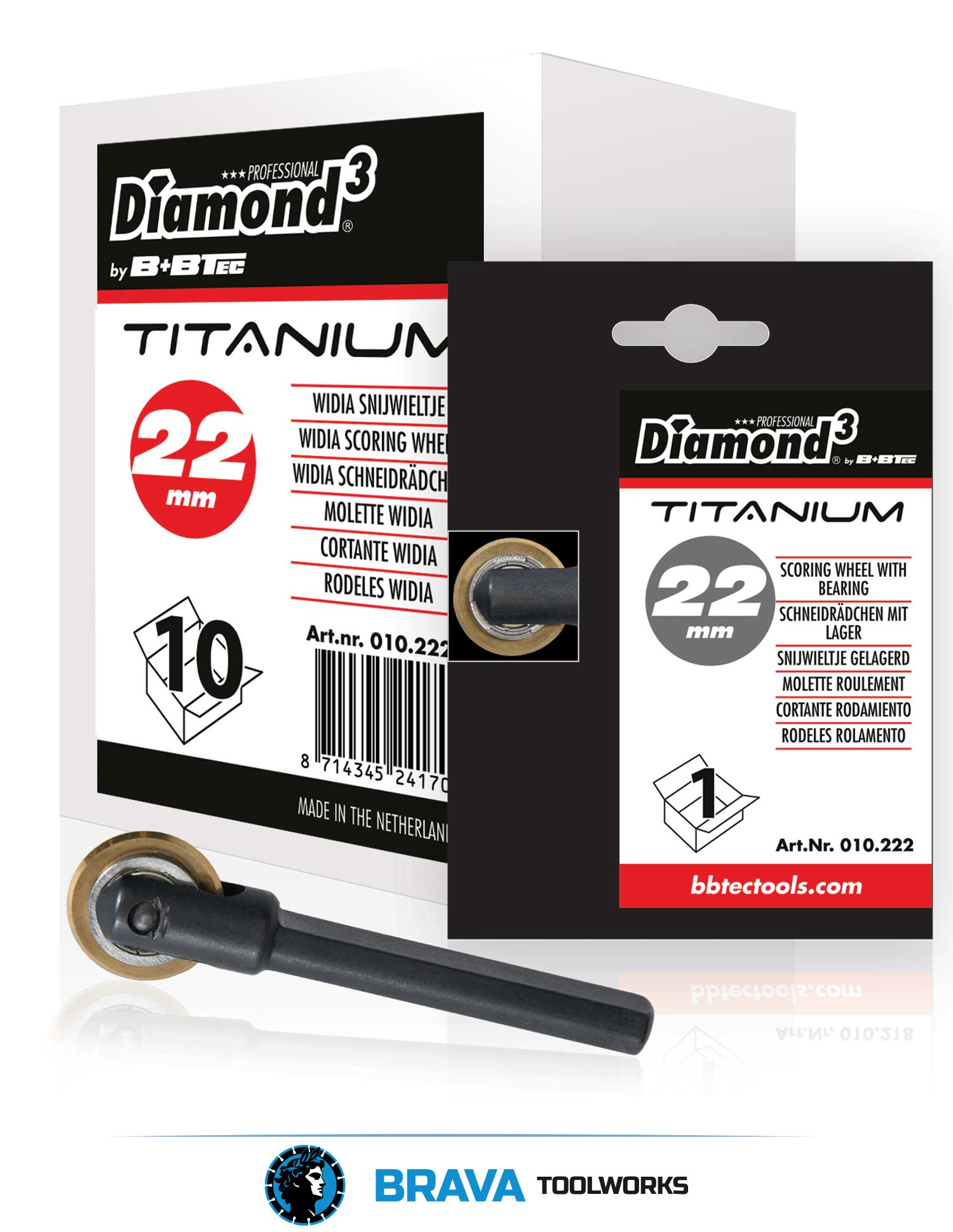 BRAVA Toolworks Titanium Scoring Wheel Ø22mm from B+BTec